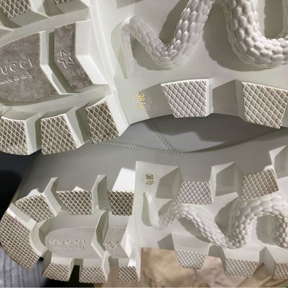 Gucci Frances Chelsea Boots Matelasse Chevron white Leather - Picture 9 of 11